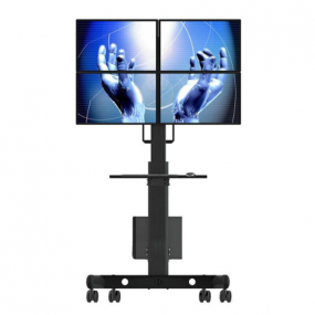 Multi screen ground display mobile tv floor mount stand bracket cart