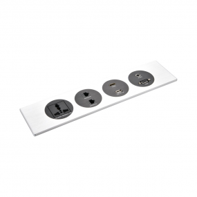 Aluminum Multiple Panel Mounted Plate wall Power Outlet Socket