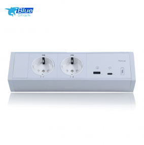 Double clip desktop socket