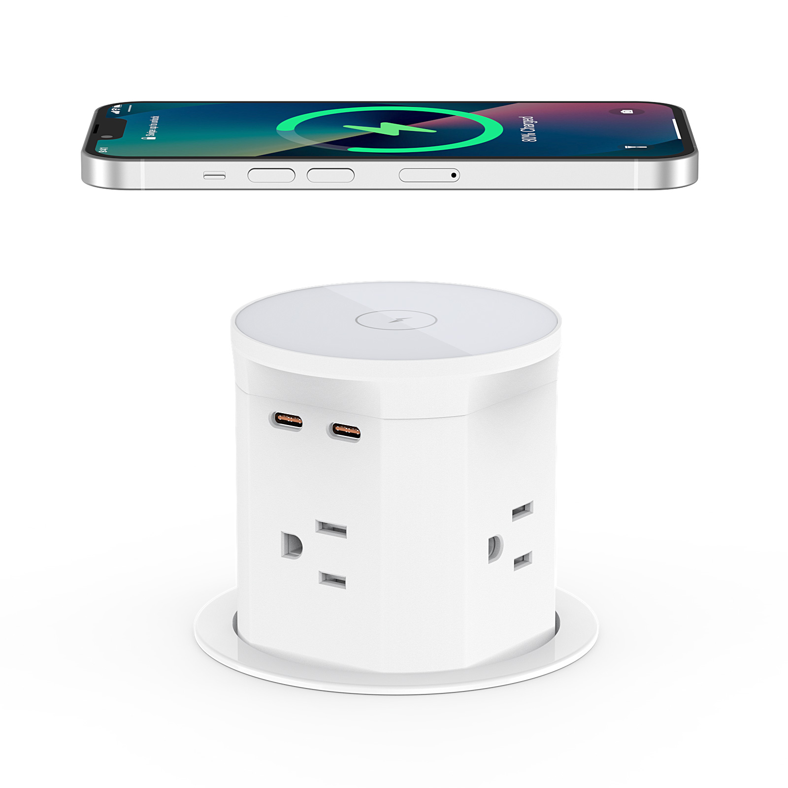 Pop Up Countertop Outlet with 15W Wireless Charger