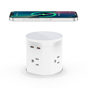 Pop Up Countertop Outlet with 15W Wireless Charger