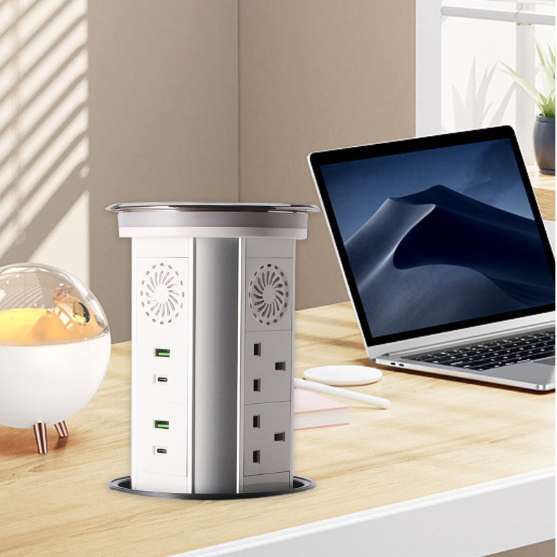 Pop Up Outlet Electrical Power Socket with 15W Wireless Charger