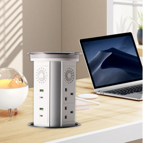 Pop Up Outlet Electrical Power Socket with 15W Wireless Charger